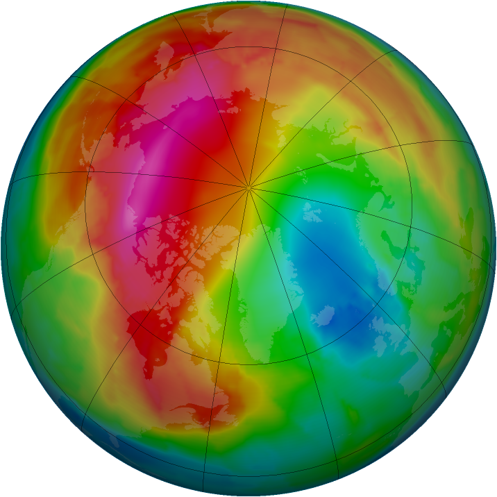 Arctic ozone map for 30 January 2012